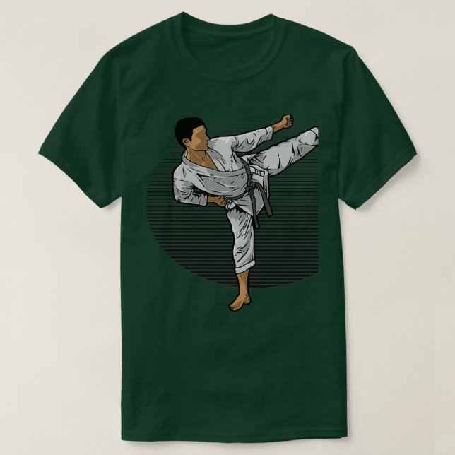 Karate Fighter Do A Sidekick Kick T-Shirt (Design vorne)