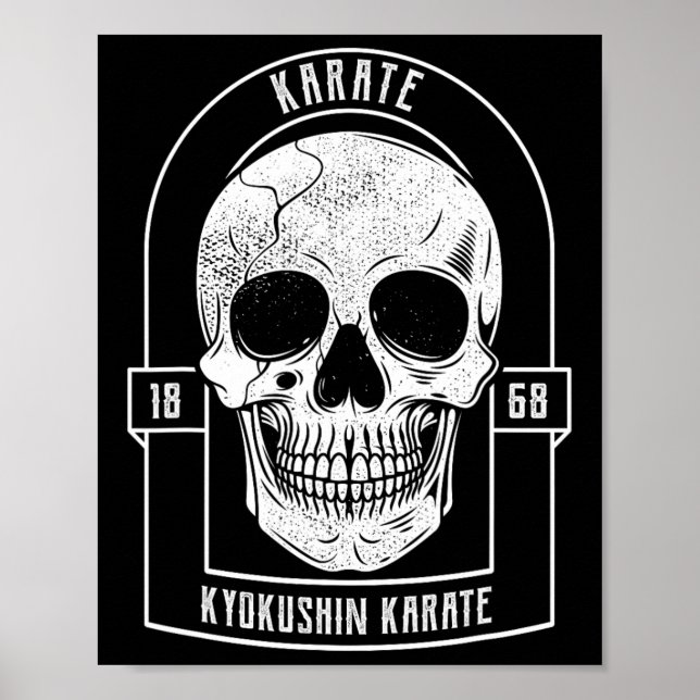 Karate Fighter Skeleton Japan Martial Arts  Poster (Vorne)