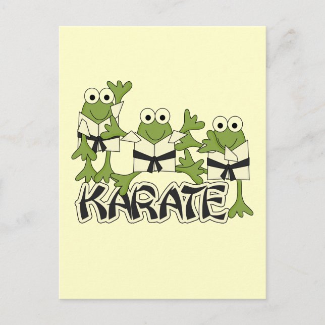 Karate Frogs Tshirts und Geschenke Postkarte (Vorderseite)