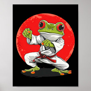 Karate Frosch Kampfsport Judo Kröte Kung Fu Frosch Poster
