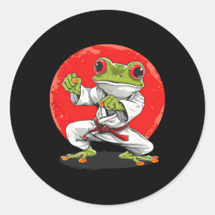 Karate Frosch Kampfsport Judo Kröte Kung Fu Frosch Runder Aufkleber