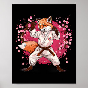 Karate-Fuchs-Motiv-Taekwondo-Jiu-Jitsu-MMA-Kickbox Poster