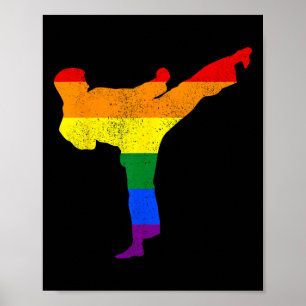 Karate Gay Pride Lgbtq Kampfsport Künstler Unterst Poster