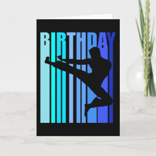 Karate-Geburtstag Männer Kinder Jungen Retro Vinta Karte