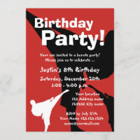 Karate-Geburtstags-Party Einladungen für Kinder