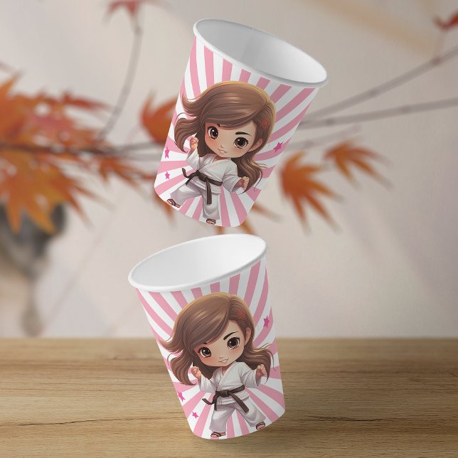 Karate-Geburtstagsparty Pappbecher (Sensei-approved Tableware!  Power-packed punch of fun on each sip with our martial arts paper cups!)