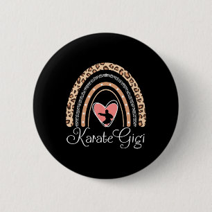 Karate Gigi Boho Regenbogen Lustiges Karate Gigi  Button
