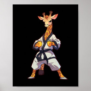 Karate-Giraffe-Taekwondo-Märtyrer-Kampfsportler  Poster