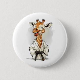 Karate-Giraffen-Motiv Taekwondo Jiu-Jitsu Mma Button