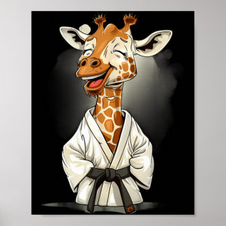 Karate-Giraffen-Motiv Taekwondo Jiu-Jitsu MMA Poster