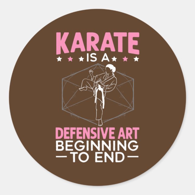 Karate Girl Defensive Art Runder Aufkleber (Vorderseite)