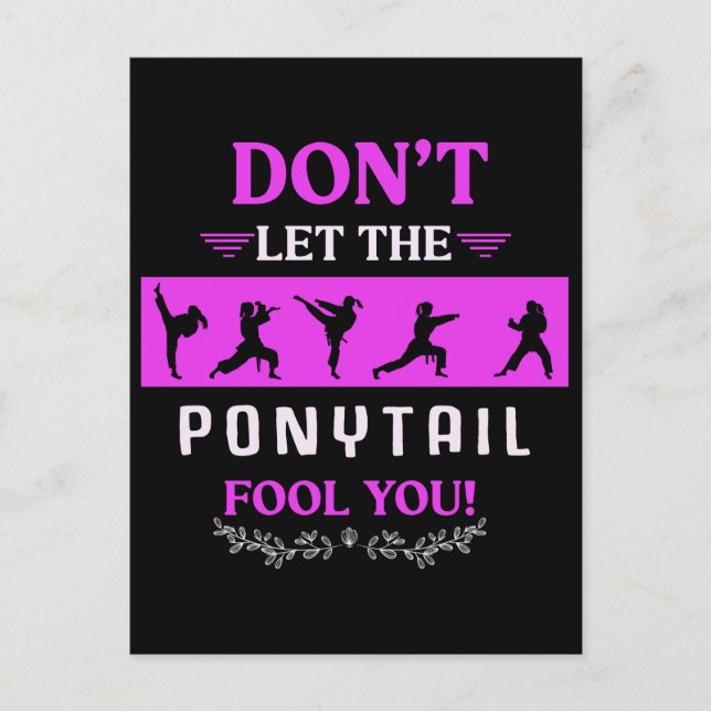 Karate Girl Funny Black Belt Taekwondo Kämpfen Postkarte (Vorderseite)