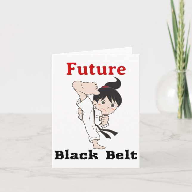 Karate Girl Future Black Belt Martial Arts Karte (Vorderseite)