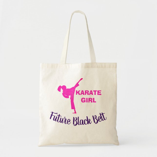 Karate Girl Future Black Belt Tote Bag Tragetasche (Vorne)