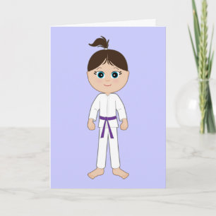 Karate Girl Herzlichen Glückwunsch Lila Belt Karte