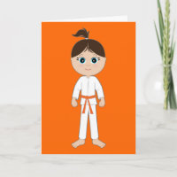 Karate Girl Herzlichen Glückwunsch Orange Belt