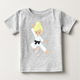 Karate Girl, Niedlich Girl, Schwarzer Gürtel, Blon Baby T-shirt