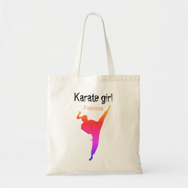 Karate Girl Personalized Tote Bag | Martial Arts Tragetasche (Vorne)