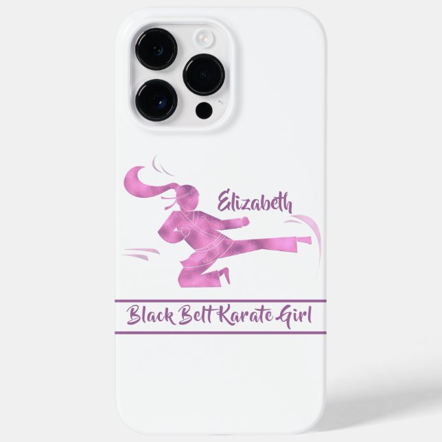 Karate Girl Pink Lila Modern Japan Martial Art Case-Mate iPhone Hülle (Rückseite)