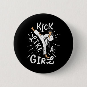 Karate Girls' Kick wie ein Kickboxing Taekwondo Button