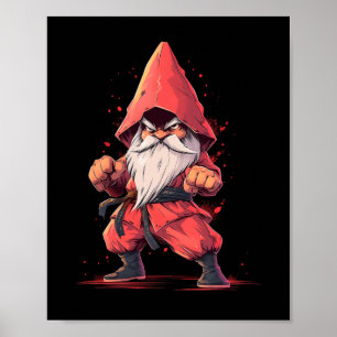 Karate Gnome Taekwondo Martial Arts Fighter Poster