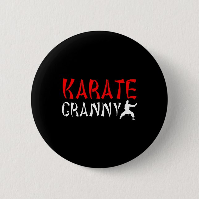 Karate Granny Proud Karate Granny Grandma 1 Button (Vorderseite)