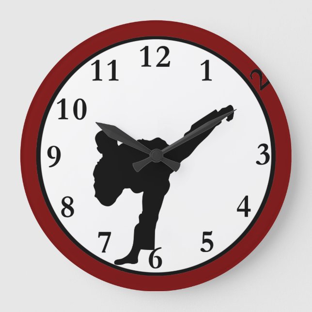 Karate Große Wanduhr (Vorderseite)