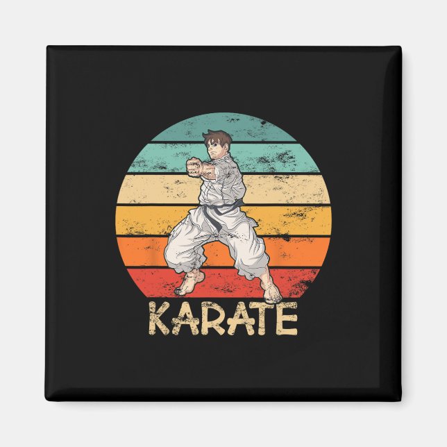 Karate Grunge Design Karate Fighter macht Punch Magnet (Vorne)