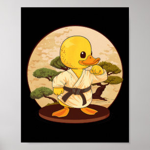 Karate-Gummiente-Motiv Taekwondo Jiu-Jitsu MMA K Poster