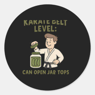 Karate-Gürtel-Level kann Gläser öffnen Martial Art Runder Aufkleber
