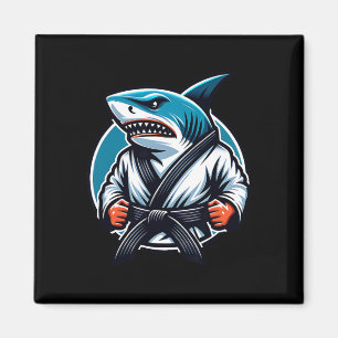 Karate-Hai mit schwarzer Gürtelkraft Magnet