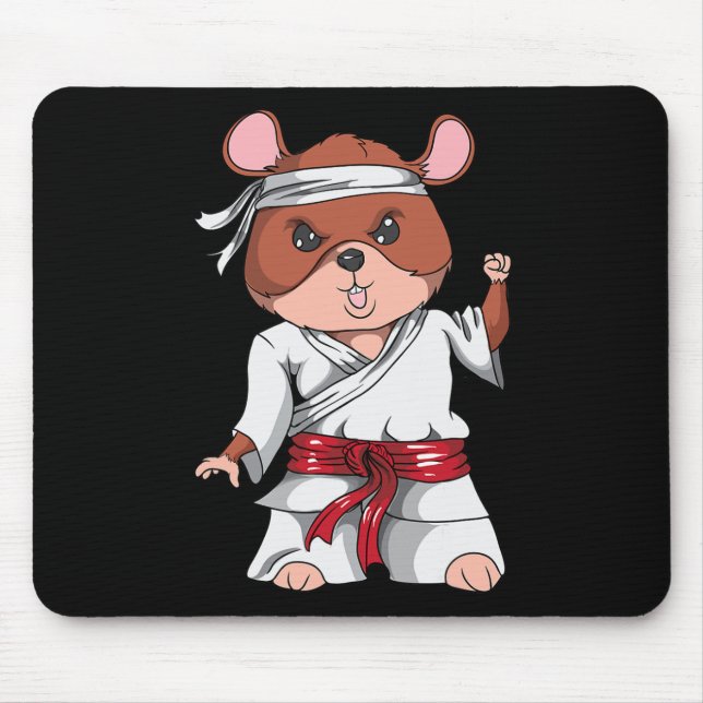 Karate Hamster Kickboxen Martial Art Jiu Jitsu Fa Mousepad (Vorne)