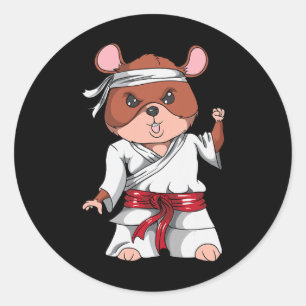 Karate Hamster Kickboxen Martial Art Jiu Jitsu Fa Runder Aufkleber