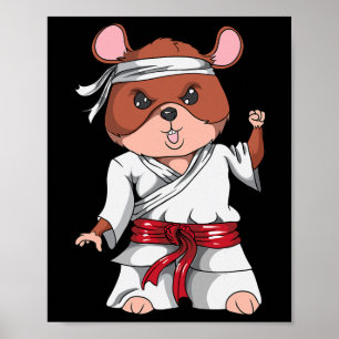 Karate Hamster Kickboxen Martial Arts Jiu Jitsu Fa Poster