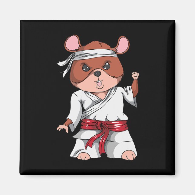 Karate Hamster Kickboxing Martial Art Jiu Jitsu Fa Magnet (Vorne)