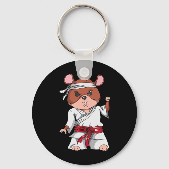 Karate Hamster Kickboxing Martial Art Jiu Jitsu Fa Schlüsselanhänger (Vorderseite)