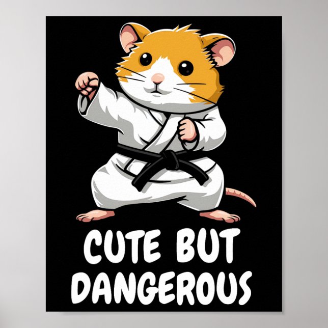 Karate Hamster Niedlich, aber gefährlich Poster (Vorne)