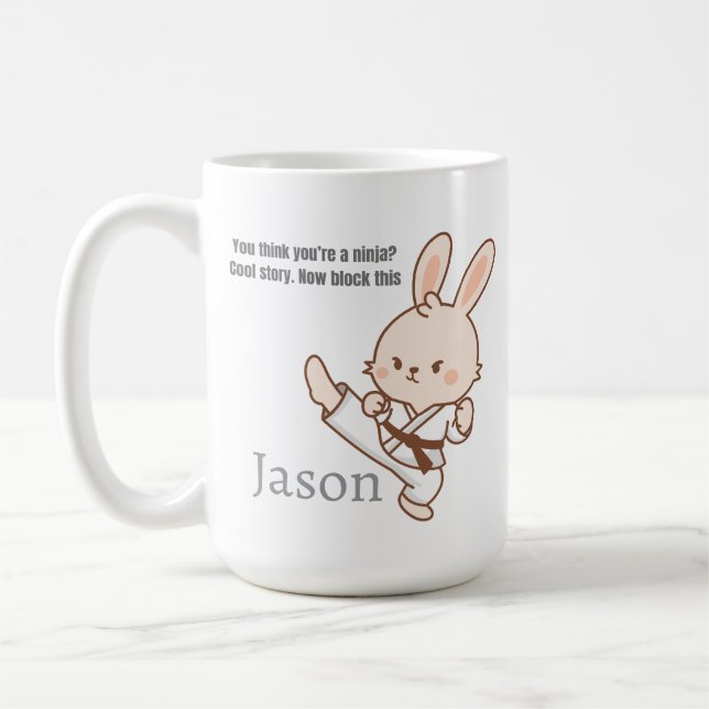 Karate-Hasen-Kaffeetasse  Kaffeetasse (Links)