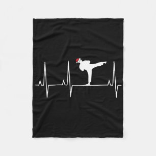 Karate Heart Beat Christmas Pajama Martial Arts Fleecedecke