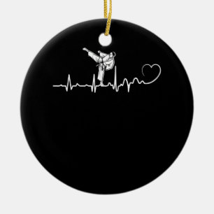 Karate Heartbeat-Geschenk für Karateka Keramik Ornament