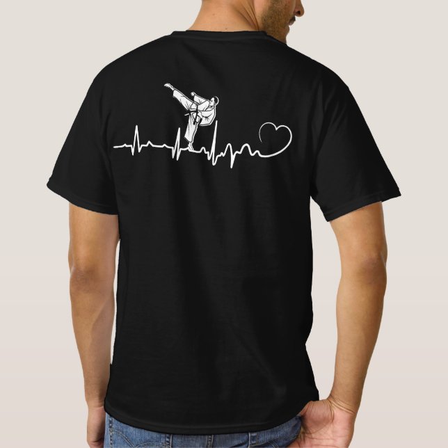 Karate Heartbeat-Geschenk für Karateka T-Shirt (Rückseite)