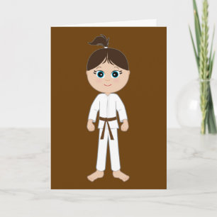 Karate Herzlichen Glückwunsch Brown Belt Girl Karte