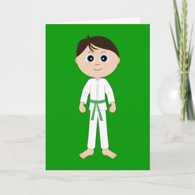 Karate Herzlichen Glückwunsch Green Belt Karte (Vorderseite)