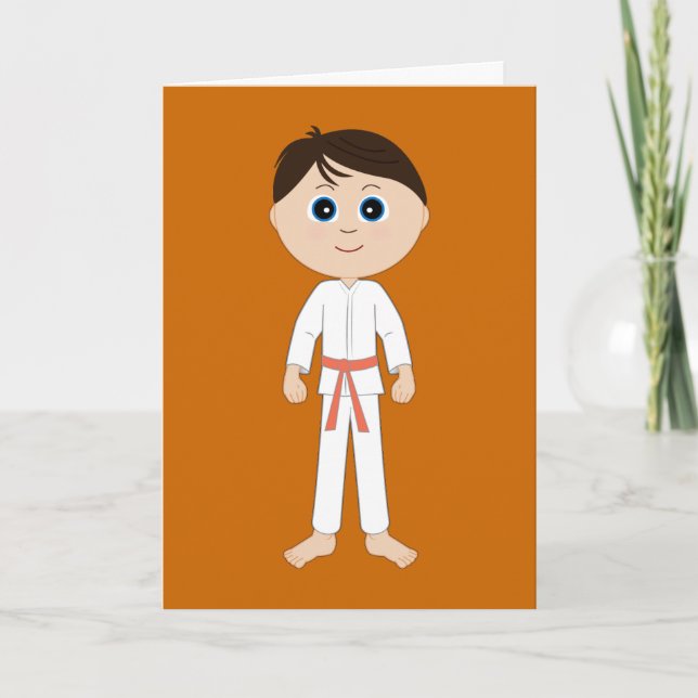 Karate Herzlichen Glückwunsch Orange Belt Karte (Vorderseite)