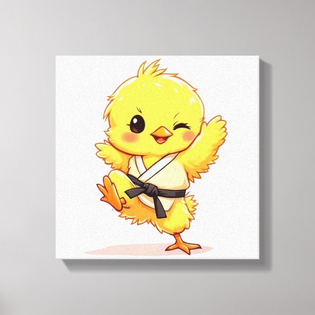 Karate-Huhn-Leinwand Leinwanddruck (Vorderseite)