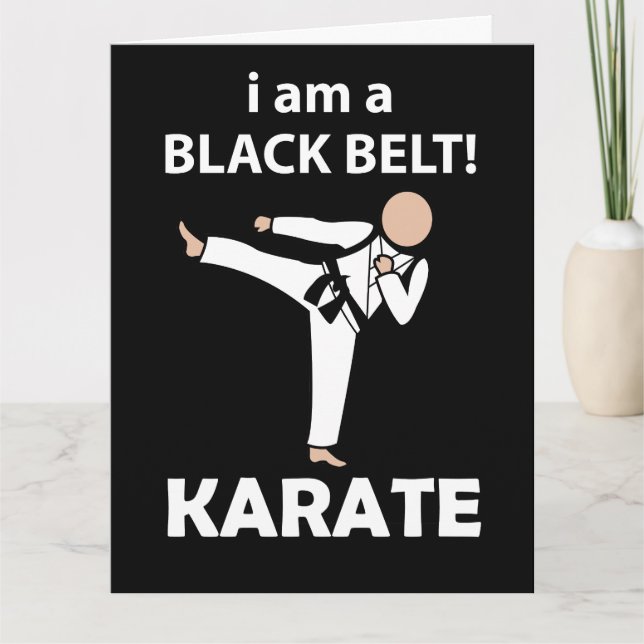 Karate I bin ein schwarzer Gürtel Karate Karte (Vorderseite)
