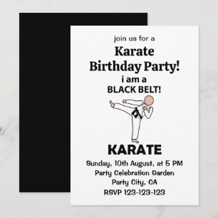 Karate ich bin ein schwarzer Gürtel Karate Geburts Einladung