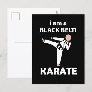 Karate ich bin ein schwarzer Gürtel Karate Postkarte
