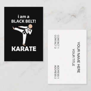 Karate ich bin ein schwarzer Gürtel Karate Visitenkarte