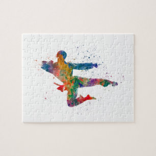 Karate in Aquarell Puzzle